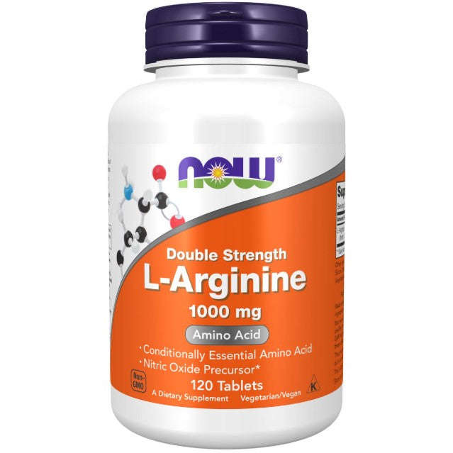 NOW Foods L-Arginine, Double Strength 1000 mg - 120 Tablets