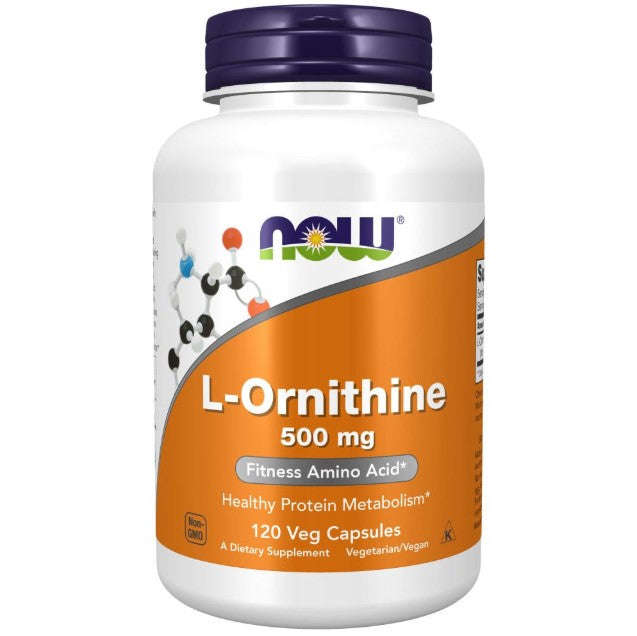 NOW Foods L-Ornithine 500 mg - 120 Veg Capsules
