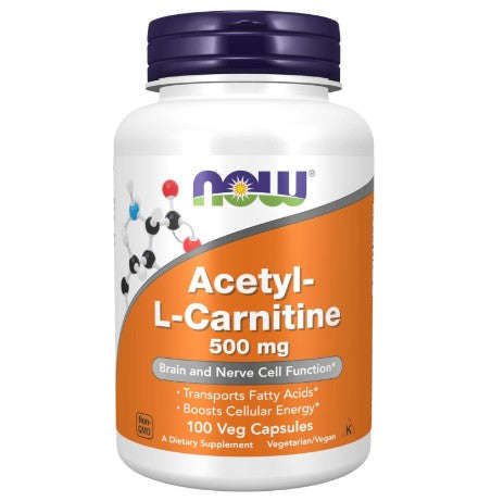 NOW Foods Acetyl-L-Carnitine 500 mg - 100 Veg Capsules