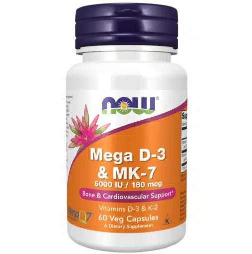 NOW Foods Mega D-3 & MK-7 - 60 Capsules