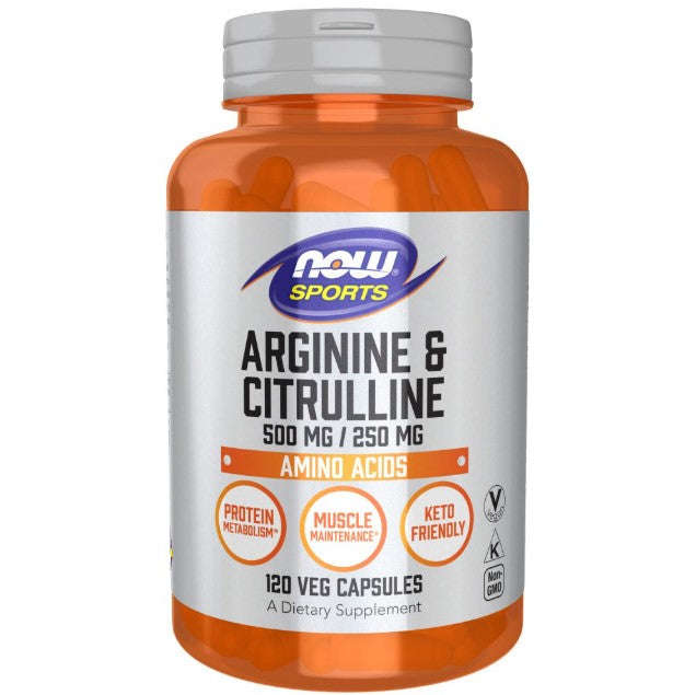 NOW Sports Arginine & Citrulline 500 mg / 250 mg - 120 Veg Capsules