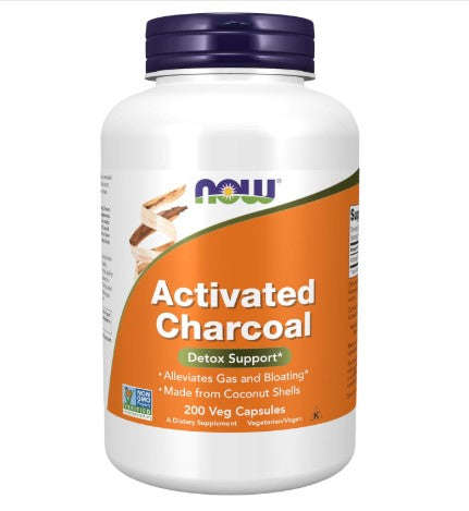 NOW Foods Activated Charcoal - 200 Veg Capsules
