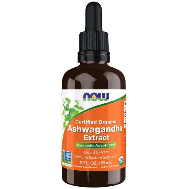 NOW Foods Ashwagandha Extract Liquid, Organic - 59ml /2 fl. oz.