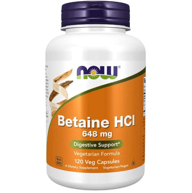 NOW Foods Betaine HCl 648 mg - 120 Veg Capsules