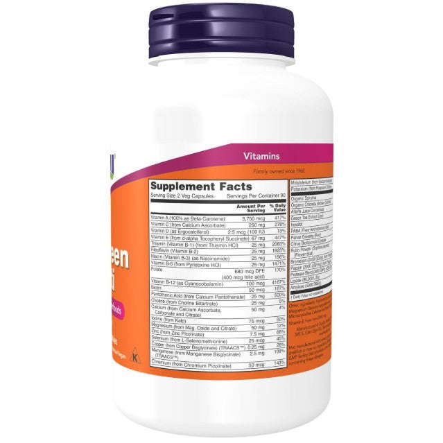 NOW Foods EcoGreen Multi Vitamin - 180 Veg Capsules