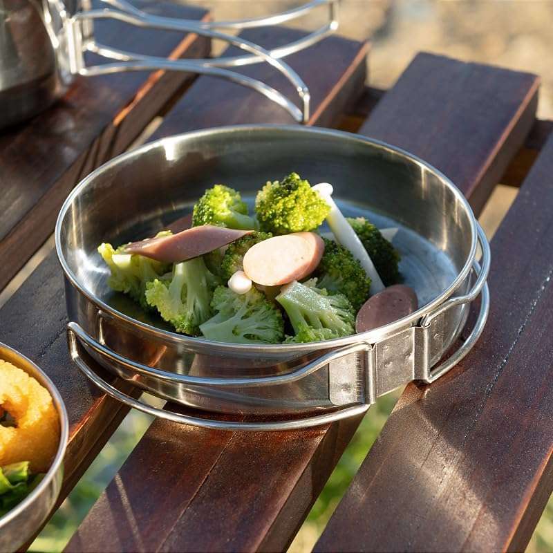 4 Piece Stackable Stainless Steel Camping Pots & Pans Set FX-9115-3