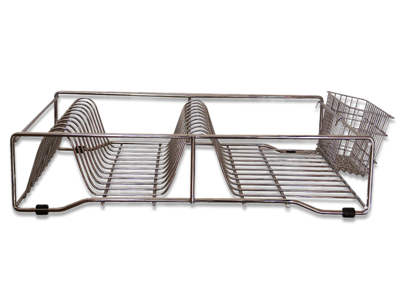 Chrome Dish Rack with Cutlery Holder (PLEASE READ DESCRIPTION)