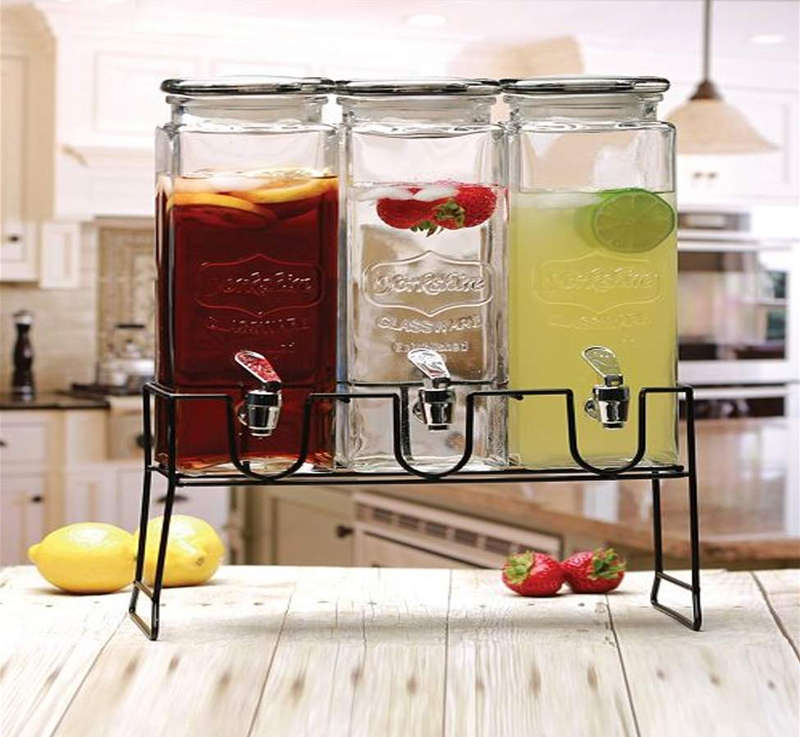 RUSeCom Triple 1.6 Litre Jar Bevarage Dispenser with Stand