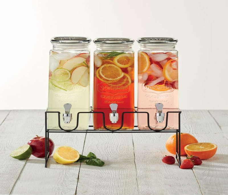 RUSeCom Triple 1.6 Litre Jar Bevarage Dispenser with Stand