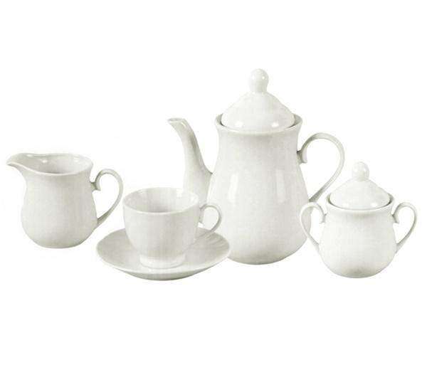 17 Piece Classical White Porcelain Tea Set