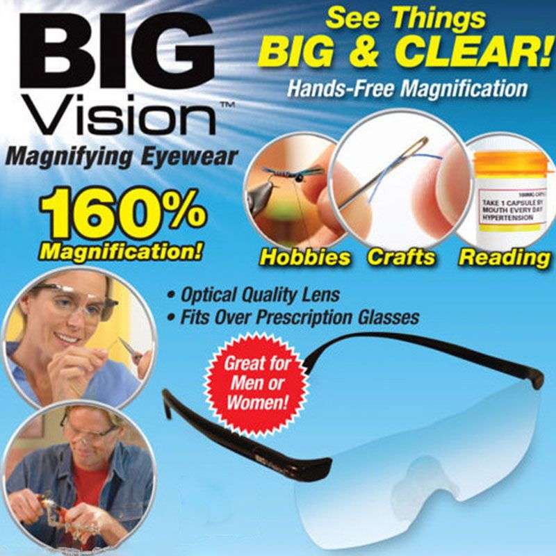 Big Vision plastic glasses 160% degrees Magnifying Eyewear That Makes Everything Bigger and Clearer