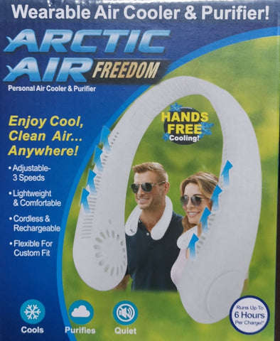 Portable USB Rechargeable Neckband Lazy Neck Hanging Dual Cooling Mini Fan