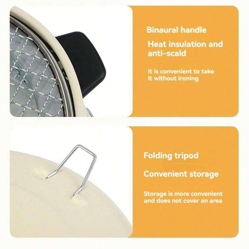 1pc Outdoor Fire Pit With Anti-Scalding Fence For Tea-Making Courtyard Indoor Heating