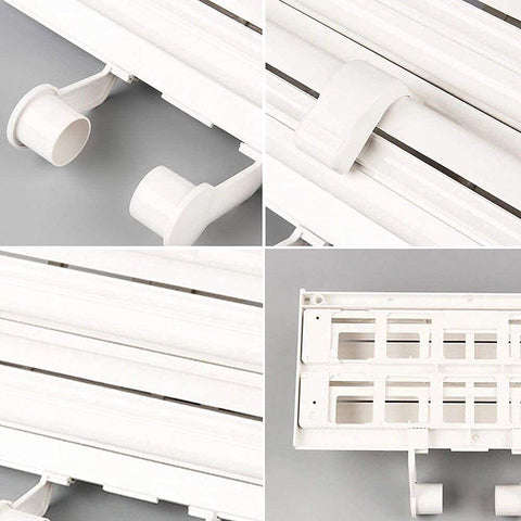 3 in 1 Foil Cling Film Tissue Paper Roll Holder for Kitchen with Spice Rack White
