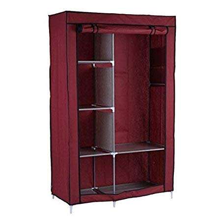 Collapsible Organizer Storage for Clothes Cupboard Closet with 5 Cabinets & 1 Long Shelves Foldable