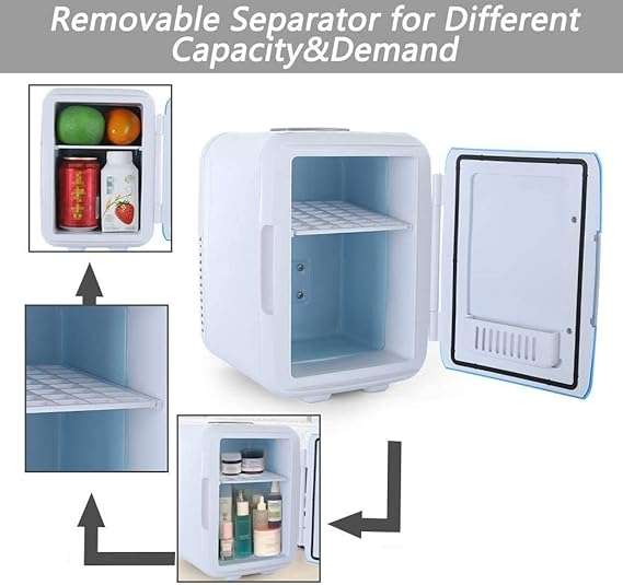 Mini Fridge, Personal Fridge Cooler and Warmer, Electric Cooler Warmer Portable Car Fridge Thermoele
