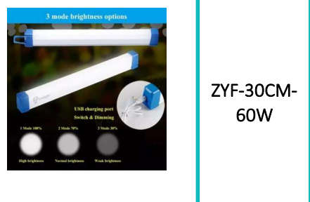 60W USB Portable And Rechargeable Emergency Magnetic LED Tube Light
