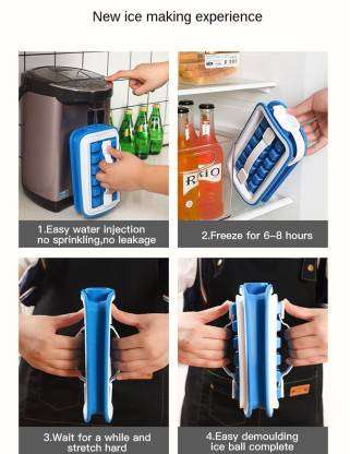 Blue Silicone Ice Cube Tray