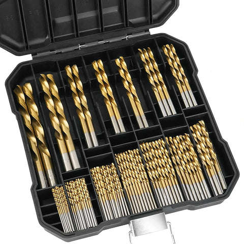 99 Piece Hss Titanium Coated High Speed Steel Drill Bit Set Power Tool Accessories Comes With Box