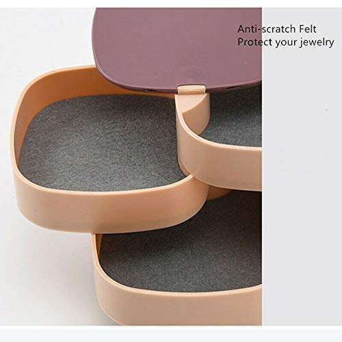 4-Layer Rotatable Jewelry Accessory Storage Tray with Lid for Rings Bracelets