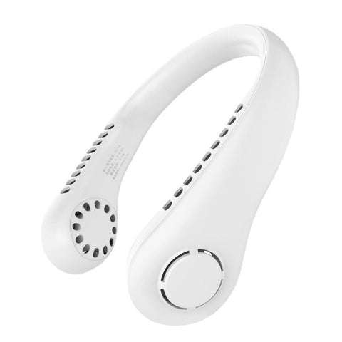 Portable USB Rechargeable Neckband Lazy Neck Hanging Dual Cooling Mini Fan
