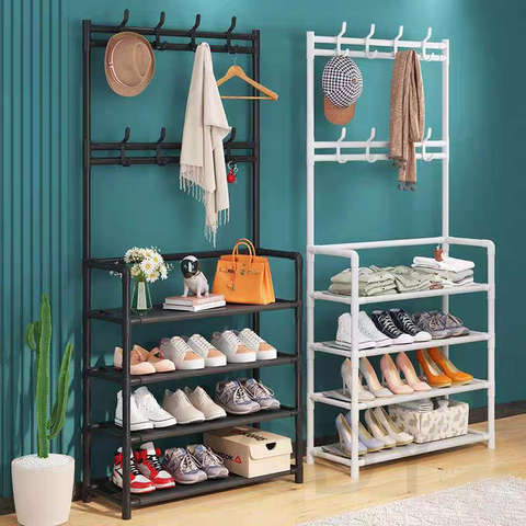 Clothes Rack Simple Drying Rack Floor Multifunctional 4 Tier Shoe Rack Organizer