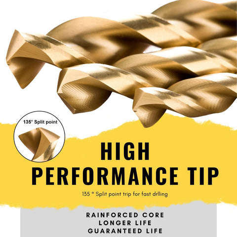 99 Piece Hss Titanium Coated High Speed Steel Drill Bit Set Power Tool Accessories Comes With Box