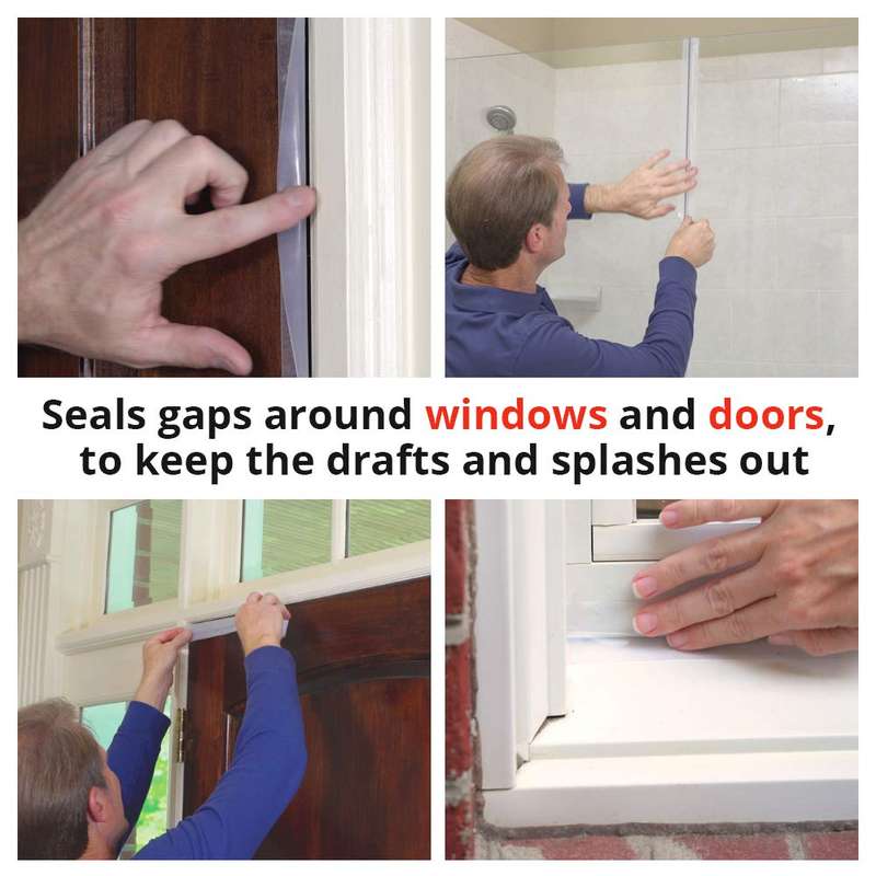 Alien Draft Seal Under Door Draft Stopper 1 Roll 195 in. Anti-Drip Adhesive and Flexible Flap to Sea