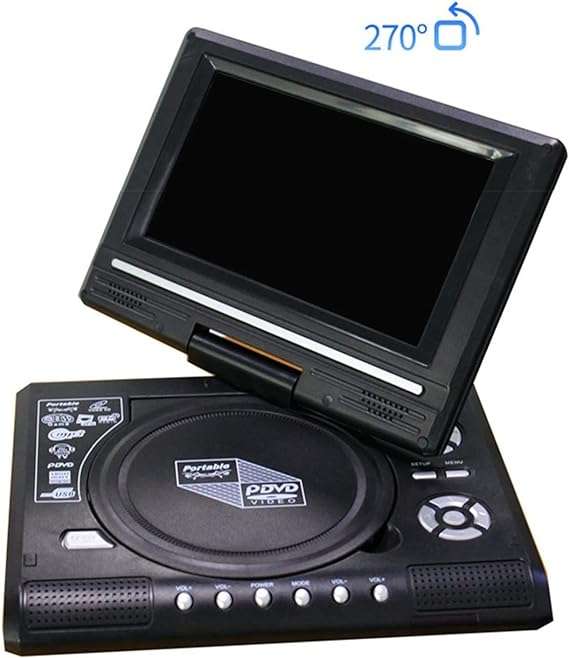 Portable DVD Player 270 Degree Rotation Screen Travel Mini DVD Playing Device Plug HD Video Player