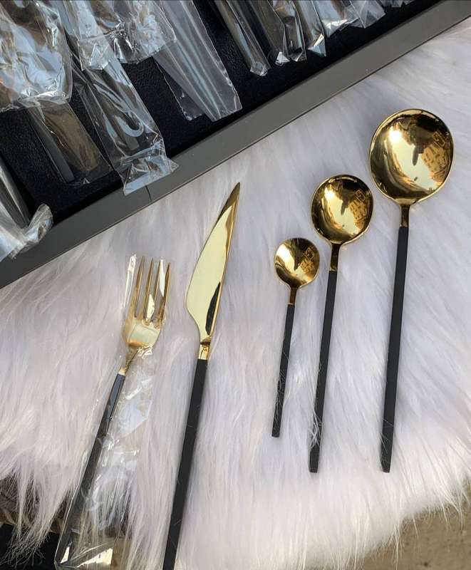 Cutlery Set Service For 6 With Box 24 Pieces Stainless Steel Flatware Set With Steak Knives, Forks A