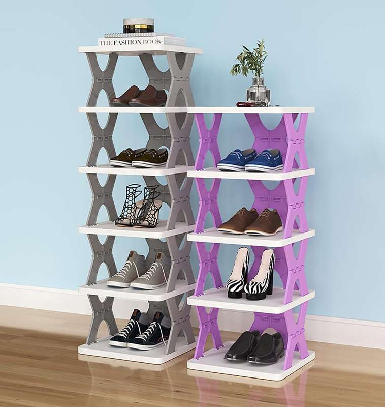 Smart Store Collapsible Shoes Stand,Shoe Tower Rack Suit for Small Spaces,Closet,Small Entryway,Easy