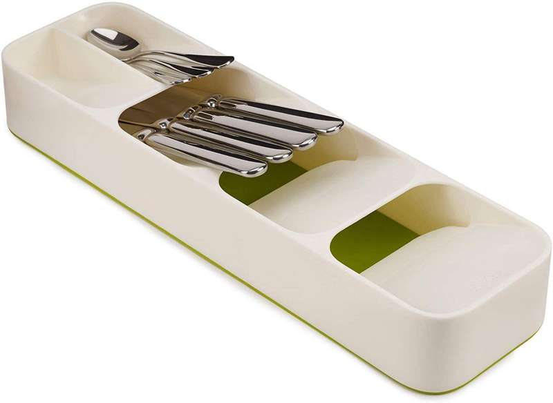 Plastic Drawer Cutlery Organizer Tray Kitchen Storage Holder Rack for Cutlery Silverware Compact Cut