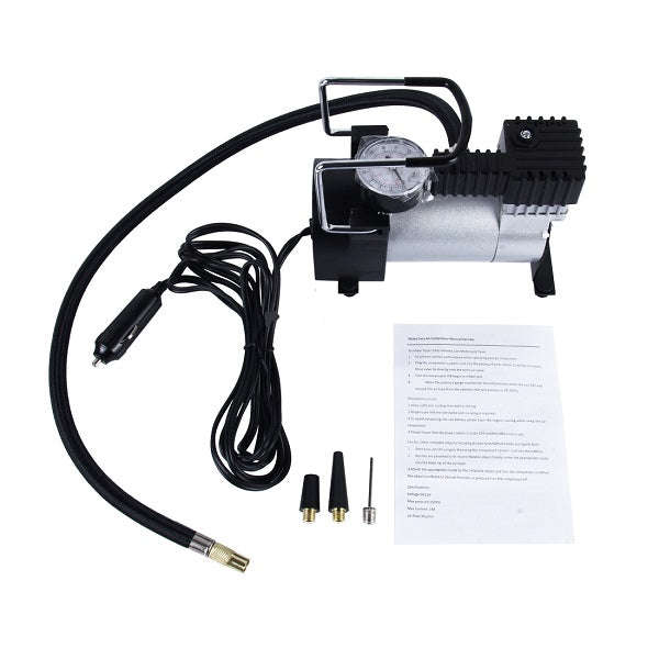 DC 12V 12A Heavy Duty Air Compressor With Pressure Gauge And Three Nozzle Adapters 965KPA