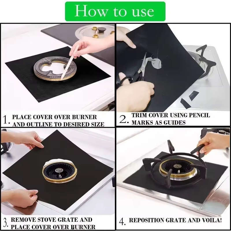 Gas Range Protectors Black Gas Stove Burner Covers Stove Top Liner