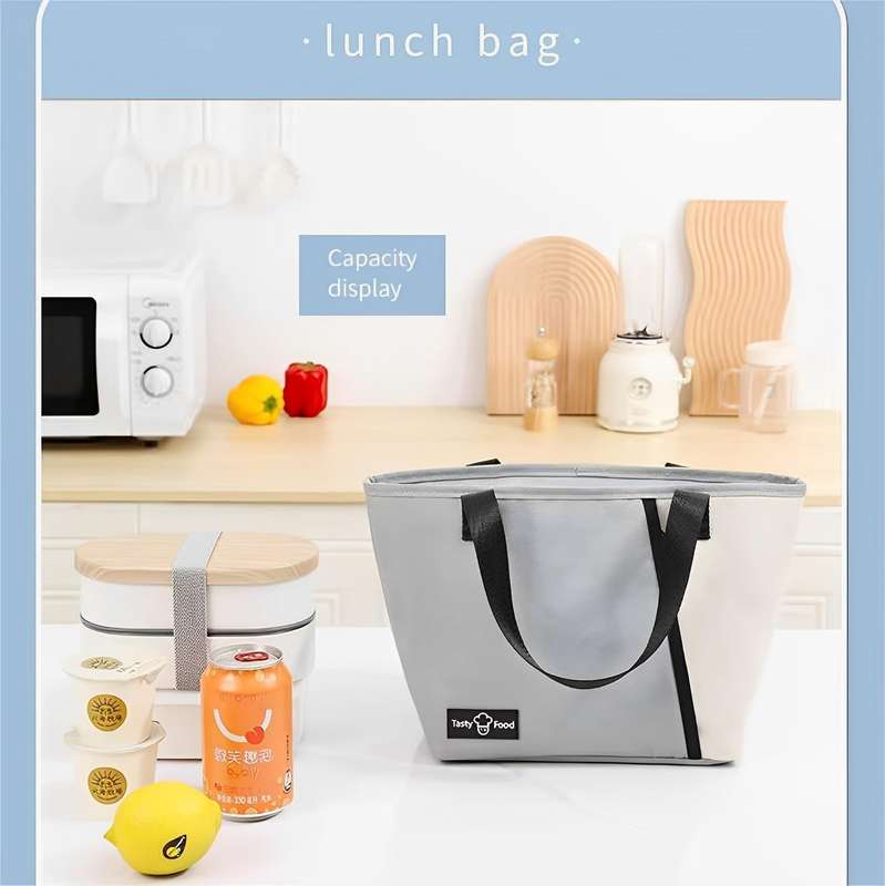 Insulated Lunch Bag/Outdoor Picnic Bag/Warmer Bag for Office Worker (Gray)
