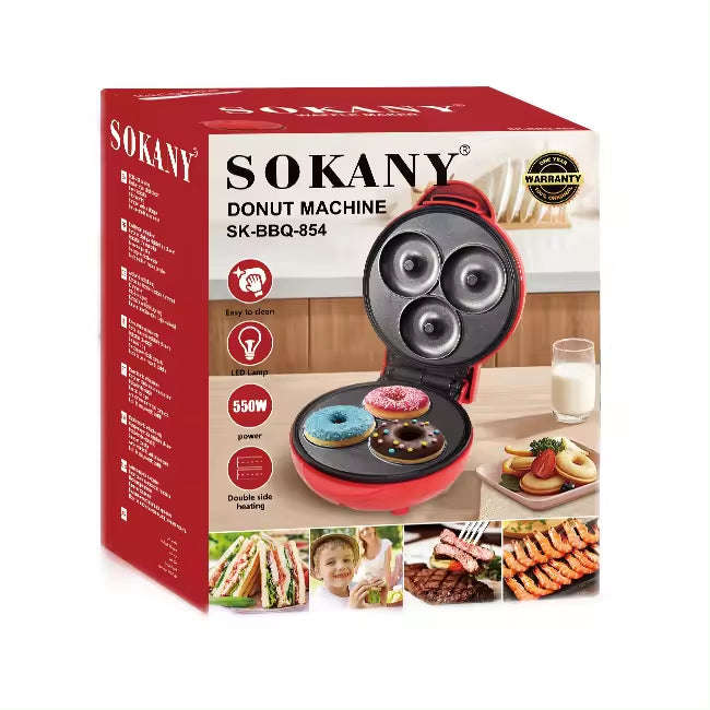 3 Holes Mini Doughnuts Donut Maker Machine for Kid-Friendly Breakfast Cake Pop Waffle Makers for Kid