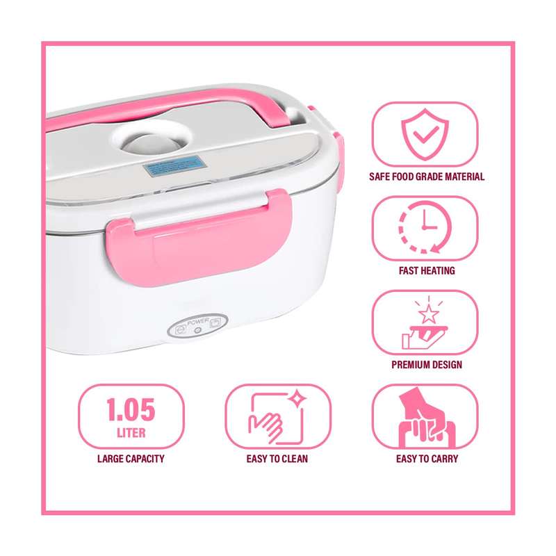 Electric Lunch Box Food Heater, 220V 40W Faster Portable Food Warmer Heated Lunch Box for Adults, Re
