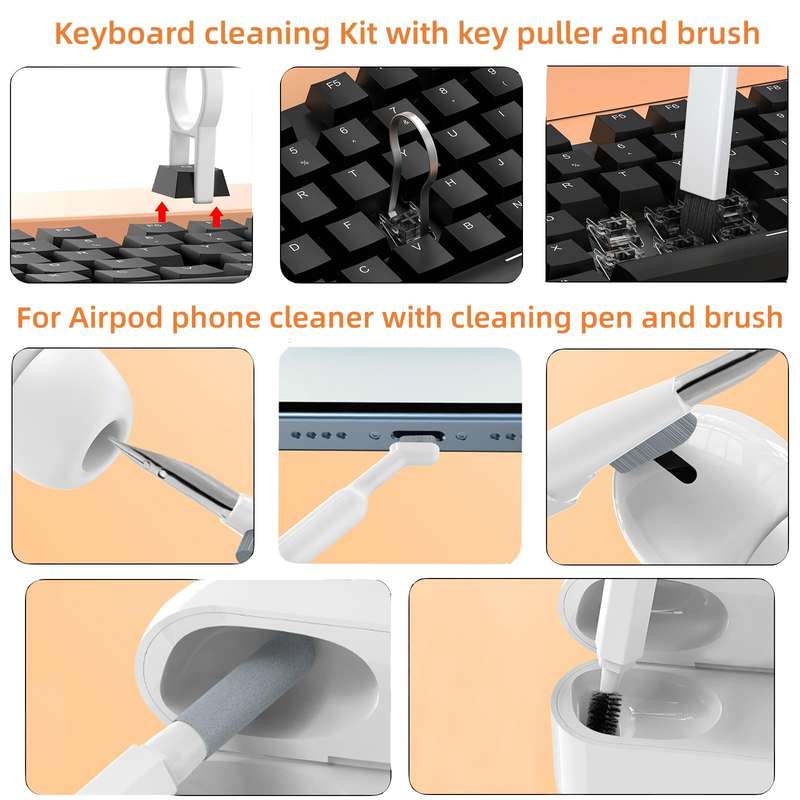 Keyboard Cleaner Kit, 20-in-1 Laptop Phone Screen Cleaning Kit, Keyboard Cleaning Kit with Electroni