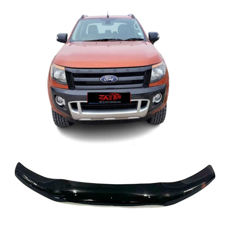 Ford Ranger T6 Gloss Black bonnet guard 12-15