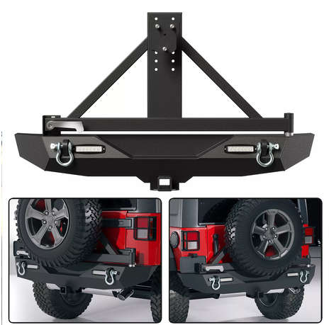 Jeep Wrangler Rear Steel Bumper And Tire Carrier H/D 2007-2018
