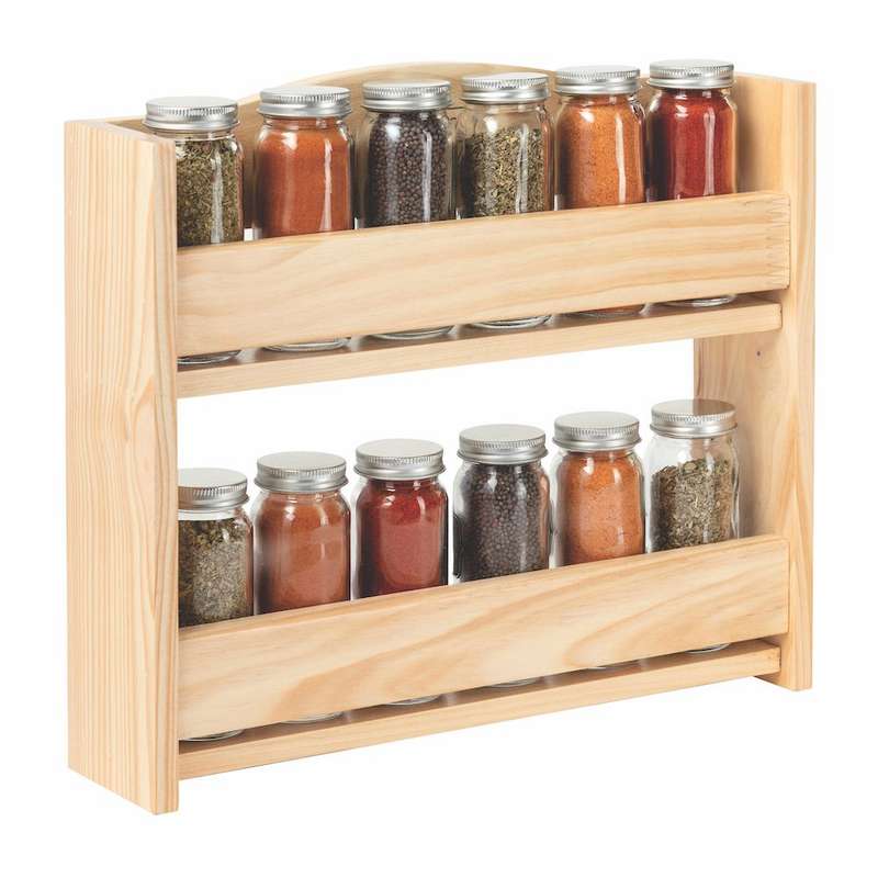 2-Tier Wooden Spice Rack
