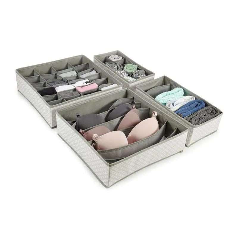 4 Piece Fabric Drawer Organiser Set