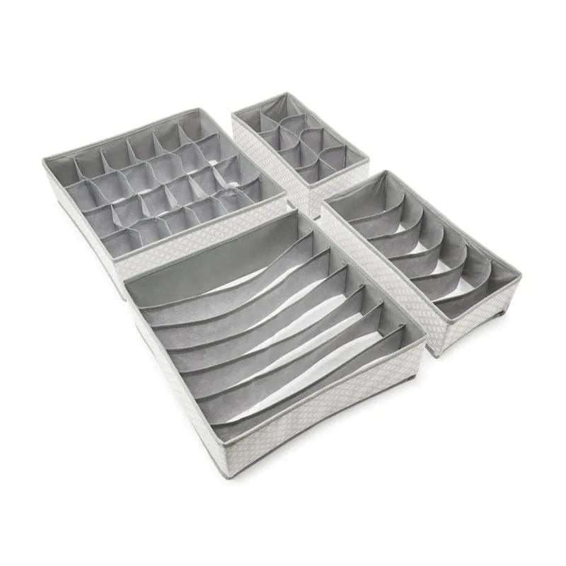 4 Piece Fabric Drawer Organiser Set