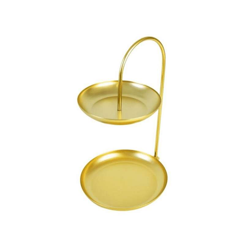 2-Tier Metal Trinket Holder (Gold)