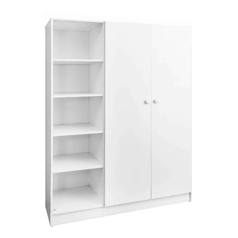 Wardrobe 1350 2 Door with 4 Open Shelves