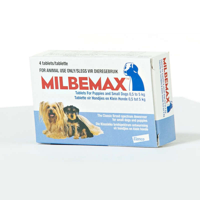 Milbemax Dewormer Classic Tablets Puppies & Dogs - Puppies & small dogs (under 5kg) Box of 4