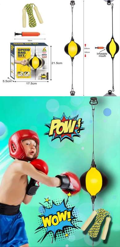 Kids Boxing Training Set - Speed Bag & Skipping Rope