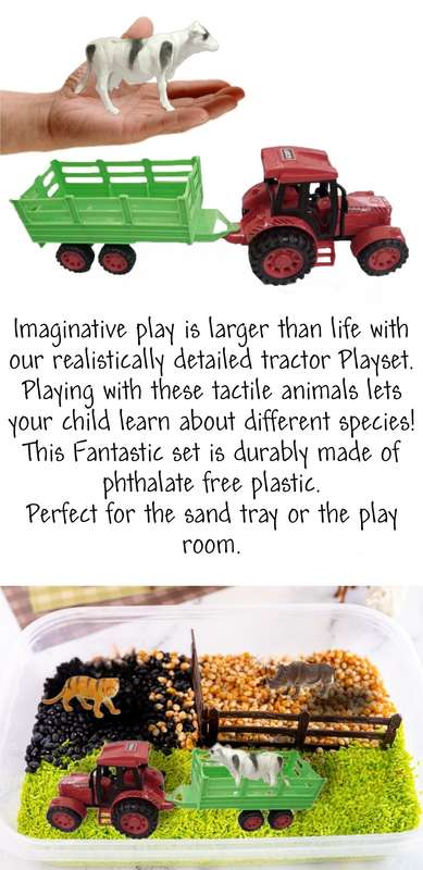 Farm Tractor Toy - 3 Piece Play Set