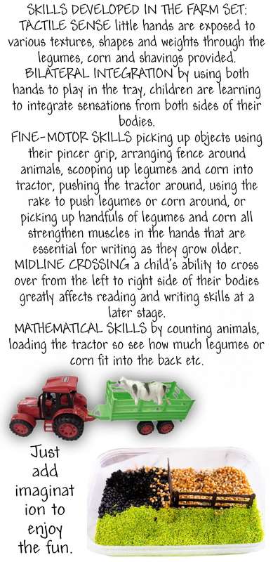 Farm Tractor Toy - 3 Piece Play Set