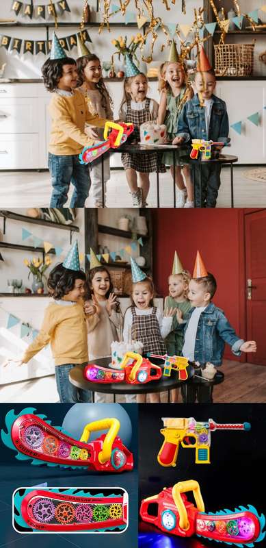 Kiddies Pretend Play Electric Gear Saw and Electric gear Mauser Pistol Toy